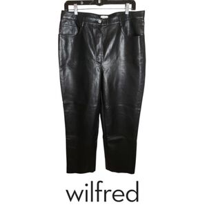 Wilfred Black Faux Vegan Leather Wide Leg Pant